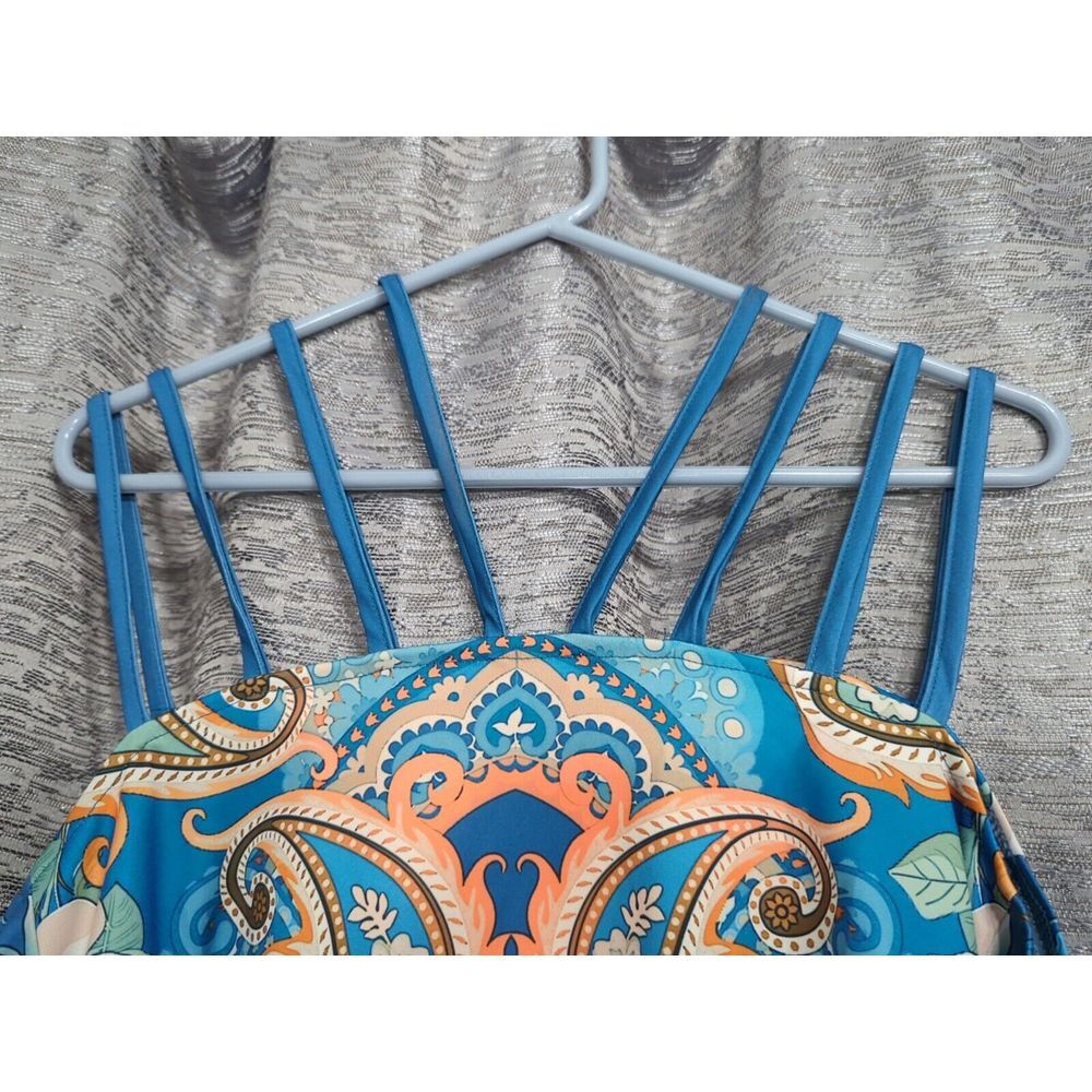 Women's Blue Floral‎ Off Shoulder Blouse Size Large - Picture 2 of 8